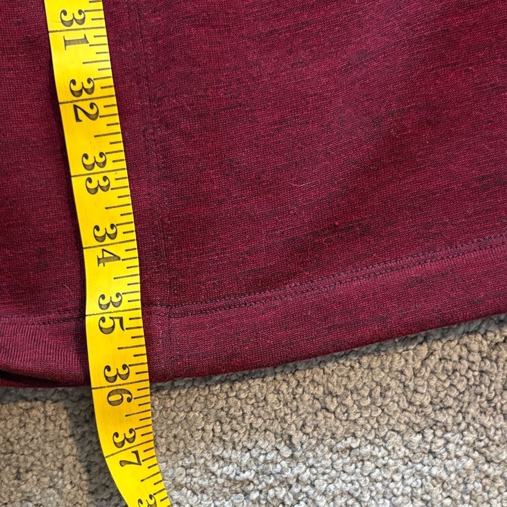 NWOT Athleta Wool Blend Burgundy Fleece Lined Dress w Faux Fur Collar. Size M - Picture 9 of 10